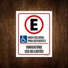 Placa Vaga Exclusiva Deficientes Obrigatório Cartão 27x35