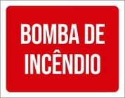 Placa Vermelha Sinalização - Bomba De Incêndio 27X35