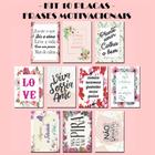 Placas Decorativas Com Frases Motivacionais Alegria Amor Feliz Kit Com 10 Quadros