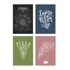 Placas Decorativas Pizza Momento MDF 20x30cm Kit 4un