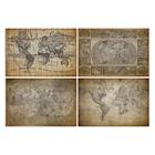 Placas Decorativas Vintage Mapas Antigos 20x30cm Kit 4un