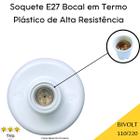 Plafon 01 Unidade Soquete E27 Simples Branco Paflon Bocal de Teto Plafonier Plafon Redondo Soquete E-27 Luminária de Teto Redondo 01 Peças