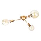 Plafon 3 Luzes E27 sem Lampada 53x53cm Sputnik Spk3e27pfgd Bronzearte Dourado