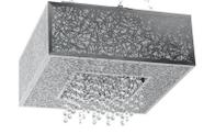 Plafon Apolo Inox Quadrado Com Cristal Para Led 40 X 40 Cm