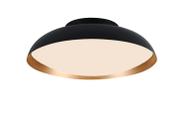 Plafon bowl preto / dourado 1xled 36w - Bella Iluminação