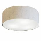 Plafon Cilíndrico Md-3006 Cúpula em Tecido 60x15cm Linho Bege - Bivolt - Vivare