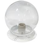 Plafon Colonial Chapa Branco Globo Transparente Retrô - Jota Iluminação Ind e Com