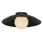 Plafon Cuia Preto (D)50cm Vidro Opalino CUI1PS01PT050 - Bella Iluminação