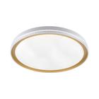 Plafon de Sobrepor Redondo Acrilico Branco e Dourado 40cm Led 60W 3 em 1 Bivolt - PARIS LUZ