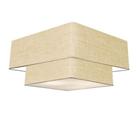 Plafon Duplo Quadrado Md-3022 Cúpula em Tecido 25/50x35cm Rústico Bege - Bivolt