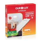 Plafon Led Embutir Quadrado 18W Bivolt 6400K OuroLux