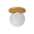 Plafon Moderno Dourado Globo de Vidro Sala Corredor Lavabo