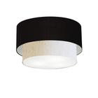 Plafon Para Sala de Jantar Cilíndrico SJ-3045 Cúpula Cor Preto Linho Bege