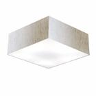 Plafon Para Sala de Jantar Quadrado SJ-3002 Cúpula Cor Linho Bege