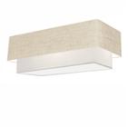 Plafon Para Sala Retangular SL-3072 Cúpula Cor Rústico Bege Branco