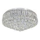 Plafon redondo kri hu1104 bella iluminação com cristal transparente 54cmx26cm para 9 lampadas g9 9xg9