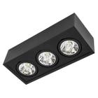 Plafon Sobrepor Preto Box Orluce + 3X LED AR70 Branco Frio ST2762