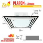 Plafon Sobrepor Preto frisado 32x32cm 2 Lampadas - 651 PT