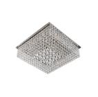 Plafon Sobrepor Quadrado Cromado Cristal 52X52CM 36W