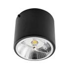 Plafon Sobrepor Redondo Preto 1 Foco + LED AR111 Br. Frio Starlumen ST2947