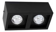 Plafon Spot Sobrepor Box Duplo Preto P/ 2x Ar70 Starlumen St2943