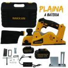 Plaina A Bateria Sem Fio 21v 750w Amarela 82mm C/ Maleta