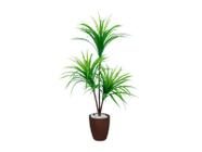 Planta Artificial Árvore Yucca Verde 1,10m Kit + Vaso S. Marrom 30cm