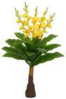 Planta Árvore Artificial Flor Real Toque Amarelo 1m