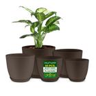 Planter Pots Lifemaster, leve e durável, conjunto de 10 marrons