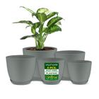 Planter Pots Lifemaster, leve e durável, conjunto de 5 cinzas