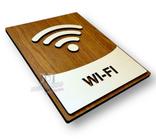 Plaquinha de wifi sinalização de internet wi-fi mdf 6mm