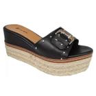 Plataforma Tamanco Flatform com Tachinhas Cores Salto Médio