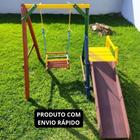 Playground Com 1 Balanço De Madeira Móveis Rústicos Bv Magazine