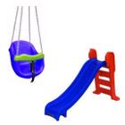 Playground Escorregador Médio + Balanço Infantil - Azul