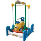 Playground Infantil 4 em 1 Balanço Carrinho Gangorra Pula-Pula Lazer Plástico Brinqway Bw-214