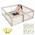 Playpen mloong Baby com tapete 150x150cm, segurança interna e externa