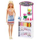 Playset Barbie Smoothie GRN75 - Com Boneca Loira e 10 Acessórios