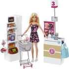 Playset Barbie Supermarket com 25 acessórios e boneca Barbie