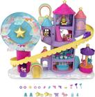 Playset Polly Pocket Rainbow Funland Theme Park com 3 brinquedos