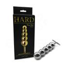 Plug Anal Escalonado em Metal com 5 Esferas de Tamanhos Gradativos e Suporte para Pegada - Hard Plug Ball