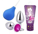 Plug Anal P + Dessensibilizante Anal Ku Loko + Ducha Higiênica 230 ML - Meame