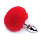 Plug Anal rabo de Coelho Pompom Vermelho - Sex shop - lovetoy