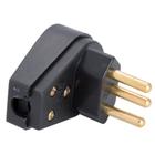 Plug Angular 2P+T 10 A 250V Tramontina Preto