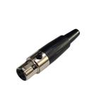 Plug Mini Xlr Fêmea 3 Pinos Profissional Preto Hx1069