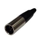 Plug Mini Xlr Macho 4 Pinos Profissional Preto Hx1068