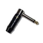 Plug P10 Macho Mono Em L Preto Cromado 90º Profissional Hjh