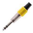 Plug P10 Stereo Metal com Corpo Plastico Amarelo - BITS