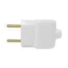 Plug Tomada Pino Macho Prensa Cabo Fio 2P Branco 10A 250V