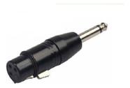 Plugue Adaptador P10 Mono Metal X Xlr Femea Mxt Preto