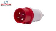 Plugue Industrial Decorlux 32a-3p+T,6h,Ip44 Vermelho 380/415v